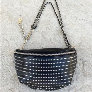 Steve Madden Black Studded Belt Fanny Pack